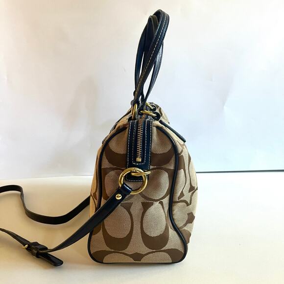 COACH Signature Satchel, Blue Jacquard Stripe, Crossbody - Picture 9 of 12